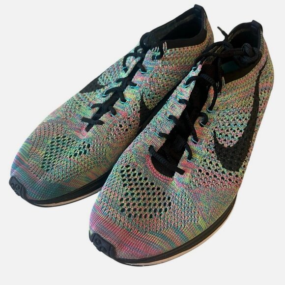 New Nike Flyknit Racer Rainbow Colorway Mens 9 US Womens 10.5 US 42.5 EUR 2015 - Picture 9 of 12